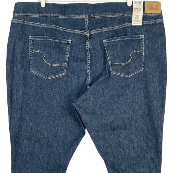 Signature Levi Strauss Women Blue Pull-On Super Skinny Jeans Sz 28L Stretch NWT - Picture 4 of 11